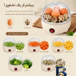 نمای جلو تخم مرغ پز مدل PZET_۲۳ با ظرفیت ۶ عدد اصل طراحی و جزئیات کلیدی