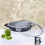 نمای جلو تابه گرانیتی ام جی اس با کیفیت بالا و دو دسته طراحی و جزئیات کلیدی