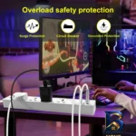 نمای بالا چندراهی برق مدل 2TYPEC و 4USB طرح و تن رنگ
