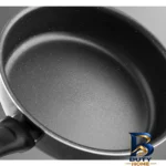 نمای جلو تابه گرانیتی تک دسته کلاسیک با روکش باکیفیت طراحی و جزئیات کلیدی