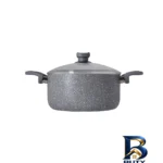نمای جلو قابلمه گرانیت ریوالد با طراحی مناسب و دستگیره باکالیت طراحی و جزئیات کلیدی