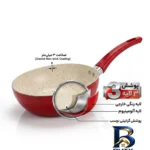 نمای جلو تابه گرانیت ونتو مدل هیکاری با دسته باکالیت طراحی و جزئیات کلیدی