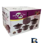 نمای جلو سرویس قابلمه ۱۵ پارچه چدن هوم استار مدل ۱۵pc طراحی و جزئیات کلیدی