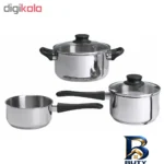 نمای جلو سرویس قابلمه ۳ پارچه ایکیا مدل Annons - 90207402 طراحی و جزئیات کلیدی
