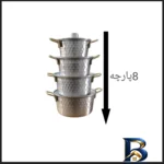 نمای جلو سرویس قابلمه هشت پارچه مدل چکشی روحی طراحی و جزئیات کلیدی