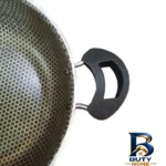 نمای جلو سرویس تابه ۳ پارچه مدل کندو با طرح زنبوری طراحی و جزئیات کلیدی