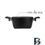 نمای جلو قابلمه عروس دلوین با روکش گرانیت و سوپاپ بخار طراحی و جزئیات کلیدی