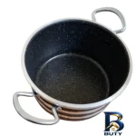 نمای جلو سرویس قابلمه و تابه گرانیتی ۷ پارچه آوا کد ۴۱۲ طراحی و جزئیات کلیدی