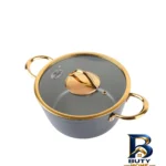 نمای جلو سرویس گرانیت قابلمه و تابه 10 پارچه ناسیکو مدل گلد طراحی و جزئیات کلیدی