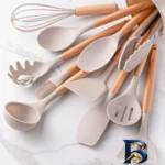 نمای جلو سرویس کفگیر و ملاقه ۱۲ پارچه مدل kitchen & Dining برچسب کیسه و وزن