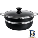 نمای جلو سرویس گرانیتی قابلمه و تابه 7 پارچه مدل Belly طراحی و جزئیات کلیدی