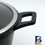 نمای جلو سرویس قابلمه و تابه گرانیتی ۱۶ پارچه نیولایف مدل AFRA-۶۳۱۶ اصل برچسب کیسه و وزن