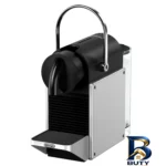 نمای جلو اسپرسو ساز ۱۰۰۰ میلی لیتر نسپرسو مدل DeLonghi Pixie EN 127 S طراحی و جزئیات کلیدی