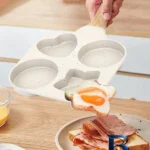 نمای جلو تابه گرانیتی قلب و ستاره با قابلیت نچسب طراحی و جزئیات کلیدی