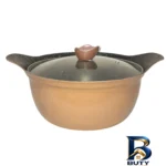 نمای جلو قابلمه چدن گرانیتی Best با روکش نانو طراحی و جزئیات کلیدی