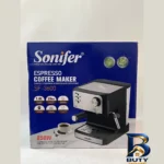 نمای جلو اسپرسو ساز سونیفر مدل 3600 با ظرفیت 2800 میلی لیتر طراحی و جزئیات کلیدی
