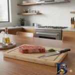 نمای جلو تخته گوشت مستطیل مدل بامبو 00 طراحی و جزئیات کلیدی