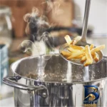 نمای جلو قابلمه استیل ایکیا با کفه سه لایه و طراحی مناسب طراحی و جزئیات کلیدی