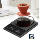 نمای جلو ترازوی آشپزخانه مدل Coffee time با دقت بالا طراحی و جزئیات کلیدی