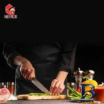 نمای جلو سرویس چاقو آشپزخانه ۸ پارچه جی فی نی مدل N.G.W.۸ اصل طراحی و جزئیات کلیدی