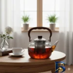 نمای جلو قوری شفاف با گنجایش 1300 میلی لیتر طراحی و جزئیات کلیدی