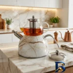 نمای جلو ست کتری و قوری کرکماز مدل لعابی ۳۶ گنجایش ۳ لیتر گنجایش ۰.۶ لیتر اصل طراحی و جزئیات کلیدی