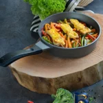 نمای جلو تابه تکنو مدل ونوس با روکش گرانیت و در شیشه ای طراحی و جزئیات کلیدی
