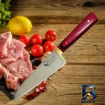 نمای جلو چاقوی آشپزخانه فاخر زنجان مدل گوشت و مرغ طراحی و جزئیات کلیدی