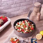 نمای جلو تابه تفال تیتانیوم اکسترا با روکش نچسب طراحی و جزئیات کلیدی
