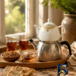 نمای جلو قوری صنایع تقدیس کد 02 با گنجایش 900 میلی لیتر طراحی و جزئیات کلیدی
