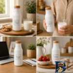 نمای جلو بطری شیر مدل Simple Enjoy با ظرفیت 0.5 لیتر طراحی و جزئیات کلیدی