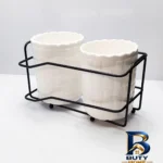 نمای جلو جاقاشقی سرامیکی مدل دوقلو Black kitchen طراحی و جزئیات کلیدی