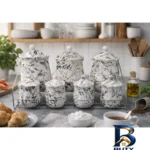 نمای جلو ست پاسماوری ۷ پارچه مدل ماربل با استند طراحی و جزئیات کلیدی