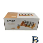 نمای جلو ست جاادویه 8 پارچه لیمون کد 2439 به همراه استند چوبی طراحی و جزئیات کلیدی