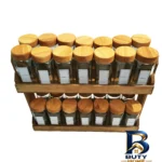 نمای جلو ست جا ادویه ۲۸ پارچه مدل CHD-۲۸ همراه استند اصل طراحی و جزئیات کلیدی