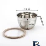 نمای جلو لگن آشپزخانه طرح دسته دار ۸ عددی طراحی و جزئیات کلیدی