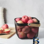 نمای جلو سبد نظم دهنده لیمون مدل دسته چوبی کد HS۲۳۲۱ اصل طراحی و جزئیات کلیدی