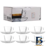 نمای جلو سرویس چای خوری ۱۲ پارچه پاشاباغچه مدل Vela کد 97301 طراحی و جزئیات کلیدی