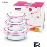 نمای جلو ظروف نگهدارنده شیشه ای لاک مدل GL 531 شش پارچه طراحی و جزئیات کلیدی