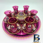 نمای جلو سرویس چای خوری ۱۵ پارچه ۶ نفره مدل شاه عباسی طراحی و جزئیات کلیدی