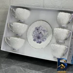 نمای جلو سرویس چای خوری ۱۲ پارچه ۶ نفره شاهین مدل Dantella B طراحی و جزئیات کلیدی