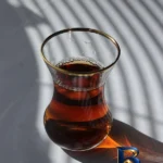 نمای جلو ست فنجان و نعلبکی ۱۲ پارچه مدل IK/D/RED طراحی و جزئیات کلیدی