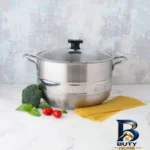 نمای جلو قابلمه استیل تکنو مدل فلورانس با طراحی زیبا طراحی و جزئیات کلیدی