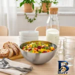 نمای جلو کاسه استیل ایکیا مدل BLANDA BLANK سایز ۲۰ طراحی و جزئیات کلیدی