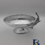 نمای جلو میوه خوری آلومینیومی طرح پایه دار مدل سانسوریا، مناسب دکوری و سرو طراحی و جزئیات کلیدی