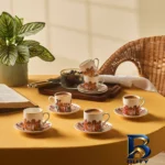 نمای جلو سرویس قهوه خوری ۱۲ پارچه ۶ نفره کاراجا مدل Latli طراحی و جزئیات کلیدی