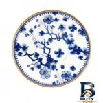نمای جلو سرویس چای خوری ۱۲ پارچه ۶ نفره شاهین مدل Blue-Rose طراحی و جزئیات کلیدی