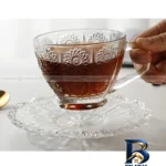 نمای جلو ست فنجان و نعلبکی ۱۲ پارچه مدل پی کی کد ۱۳۶۹ طراحی و جزئیات کلیدی