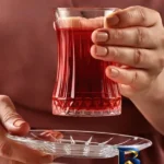 نمای جلو ست فنجان و نعلبکی ۱۲ پارچه پاشاباغچه مدل Elysia کد 950054 طراحی و جزئیات کلیدی