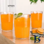 نمای جلو لیوان لیمون مدل شیاردار کد 350Ml بسته ۳ عددی طراحی و جزئیات کلیدی